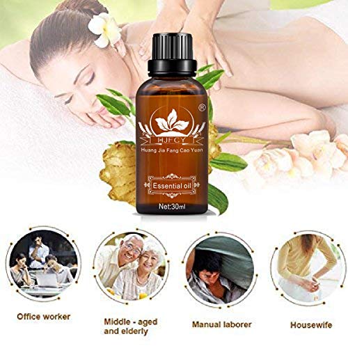 3 Pack Ginger Massage Oil,100% Pure Natural Lymphatic Drainage Ginger Oil,Spa Massage Oils,Promote Blood Circulation Metabolism, Detoxification.-90Ml #TOP1