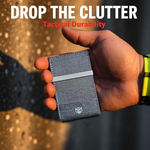 Image of RFID Minimalist Slim Wallet for Men and Women, Holds Up to 12 Cards, Cash, Key Thin and Lightweight Credit Card Holder (Grey Microfiber - Arctic Edition)