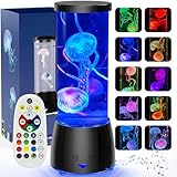 AONESY Jellyfish Lamp with Speaker, White Noise, 10 Colors Changing Floating Jelly Fish Light Lamp Tank Aquarium Sensory Night Light Relax Mood Lighting for Kids Adults Girls Teens Boys Room Decor