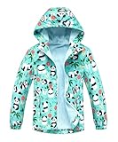 M2C Girls Waterproof Rain Jacket Floral Fleece Lined Lightweight Raincoat Panda 6-7