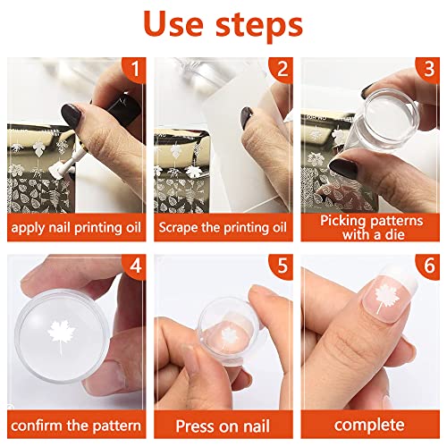 Addfavor Nail Stamper Kit 6Pcs Flower Lace Nail Art Stamping Plate Butterfly Leaf Geometry Template With Silicone Nail Stamper And Scraper For Women Girls Diy Fingernail Manicure Stencils Tools #TOP6