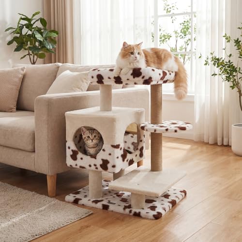 Árbol para gatos compacto 30 pulgadas con perchero y rascador miniatura 7