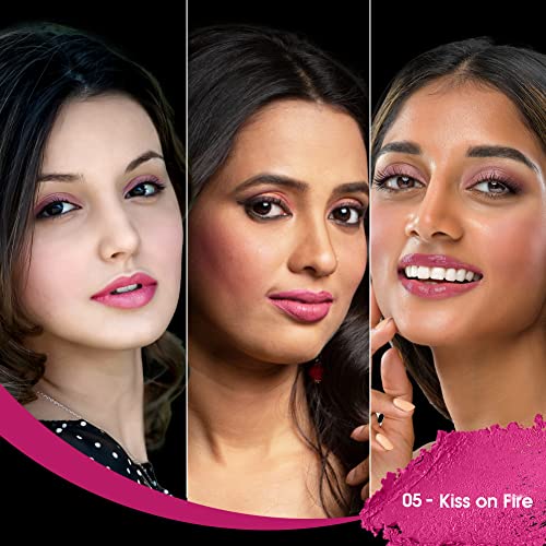 Image of Colors Queen Tint for Cheeks and Lips - Enriched with Vitamin E and Essential Oils | Matte Lip and Cheek Tint for Lips, Cheeks and Eyelids| Vegan and Cruelty Free Lip Tint for Women (05 - Kiss On Fire)