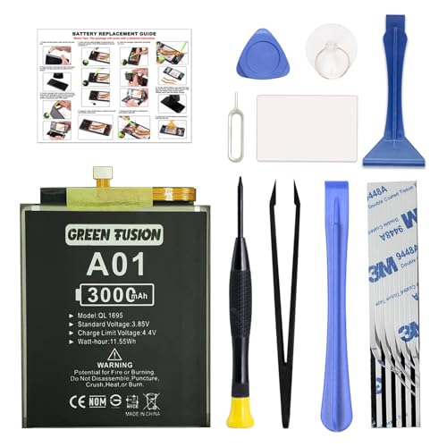 Image of GREEN FUSION for Galaxy A01 Battery Replacement, QL1695 Battery for Samsung Galaxy A01 All Models New Upgrade with Installation Instruction & Repair Toolkit SM-A015F, SM-A015F /DS, SM-A015G