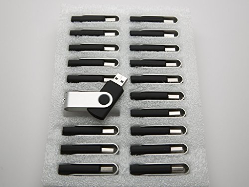 20 1GB Flash Drive - Bulk Pack - USB 2.0 1 GB Swivel Design Black