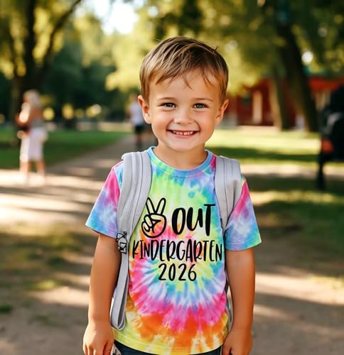 Image of MODNTOGA Kids Girl Boy Peace Out Kindergarten Shirt 2026 Kindergarten Graduation T-Shirt Last Day of School Summer Tee Tops