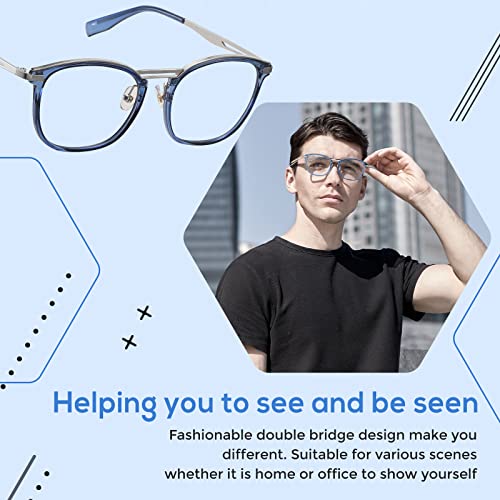Image of DUCO Blue Light Blocking Glasses For Men Blue Ray Glasses Oversized Computer Glasses Retro Square Fashion Eyeglasses 5223