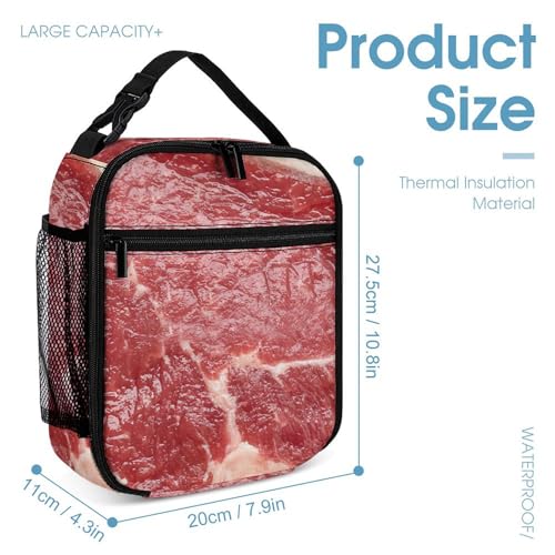 Beef Meat Backpack Portable Meal Bag, Stationery Bag Set, Sturdy And Durable4