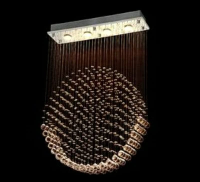 Image of CRYSTA WORLD Raindrop K9 Crystal Modern Chandelier for Living Room /Bedroom /Hall, (Circle, L22 /W5 /H24)