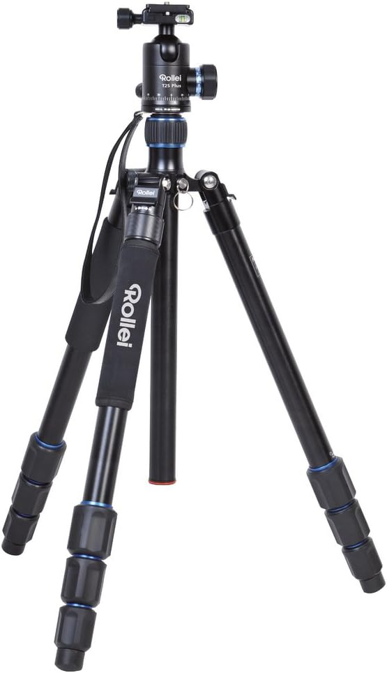 Rollei Tripod C6i + T2S Plus - Stable Aluminum Tripod, incl. Ball Head and 2 Quick Release Plates and Tripod Bag - High Loading Capacity up to 14 kg - Arca Swiss Compatible - Black