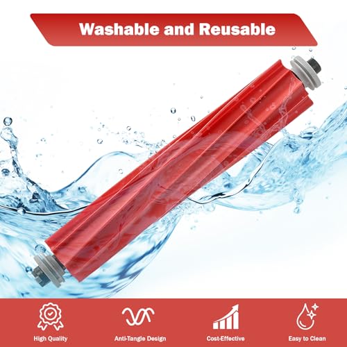 Image of 2-Pack Replacement Rubber Main Brush for Roborock Q7 / Q7+ / Q7 Max / Q7 Max+ / S7 Series /QV 35A / 35S / Q Revo /Qrevo S /MaxV /Pro /Plus Robot Vacuum Cleaner