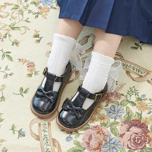 Image of Flaryzone Toddler Little Girl Mary Jane School Uniform Oxfords Flat Dress Shoes