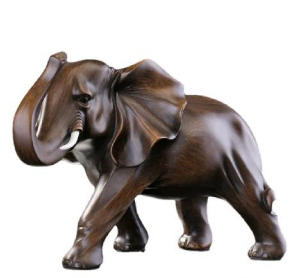 Figura creativa de elefante de resina de la suerte, hecha a mano, decoración del hogar, oficina, animales, manualidades, regalo, 21 cm