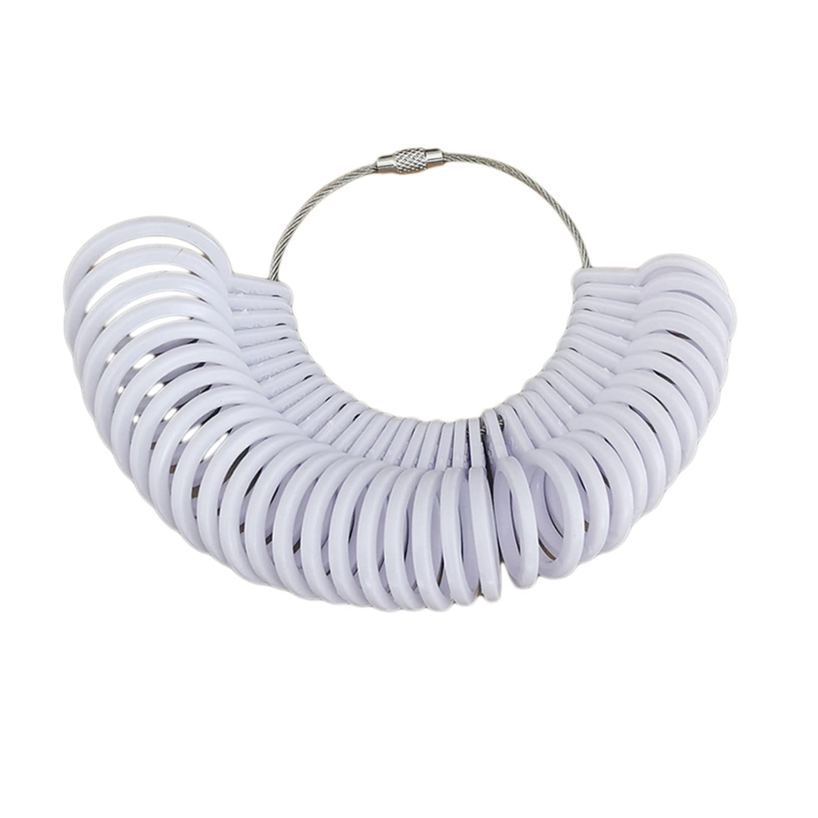 Géneric Finger Ring Metal Meter Gauge Jewelry Sizers Stainless Iron Ring Sizer Finger Ring Measuring Tool Circle Templates for Jewelry Size Measurement,White