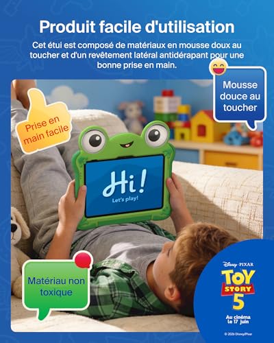Etui du personnage Lily Pad de Toy Story 5 pour iPad 11e et 10e generation. Resiste aux chocs et aux chutes poignee integree qui pivote a 360 pour une visualisation en mode paysage ou portrait. Support reglable a 180. - vue 7