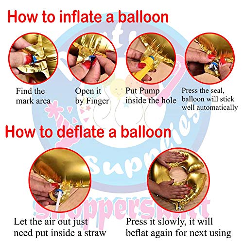 Image of Blue 32 Inches Numbers 2 Shape Large Big Foil Helium Balloons For Party Decorations In Happy Birthday Anniversary Office Items Materials Set Pack,13 Pcs