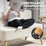HOMCOM Sofa 2 Sitzer Couch, Kleine Loveseat mit Cord-Optik Modern Polstersofa für Wohnzimmer, Schlafzimmer, kleinen Raum, Cremeweiß 117 x 56,5 x 77 cm