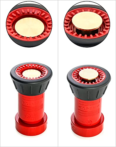 Image of QWORK Fire Hose Nozzle, 1-1 /2 inch Heavy Duty NPSH Thermoplastic Constant Flow Fog Nozzle, Fire Equipment, 2 Pack