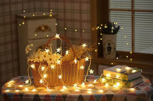Guirnalda de luces de 3 m, 6 m, 10 m, con alimentación USB, para habitación, fiesta, jardín, decoración de color blanco cálido (6 m, 40 luces)