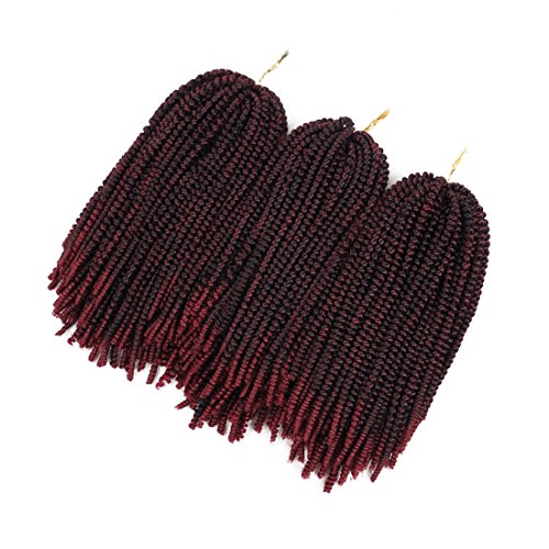 Nubian twist hair ombre color crochet braids fluffy twist hair extensions 3 packs/lot (8 inch) (TBug)