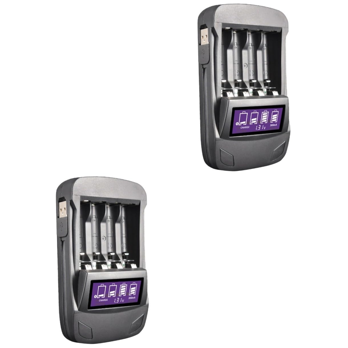 Hemobllo 2 Pièces Chargeur De Batterie Chargeur Multiple Chargeur Batterie Chargeur Pile USB Adaptateur