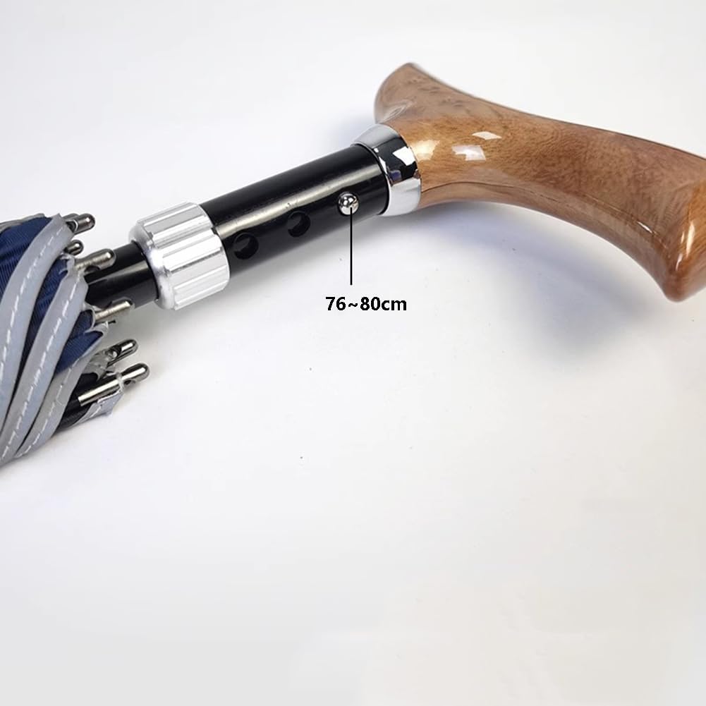 Paraguas Bastón Regulable En Altura Parasoles Bastón Multifunción Dedicado Seguro Ligero Hombres Mujeres Muleta Paraguas,Azul,76~80cm/30~31inch