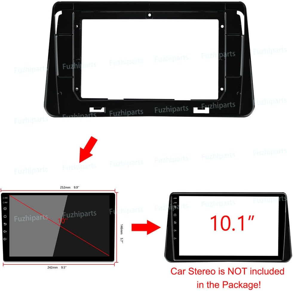 10.1'' Car Dash Radio Stereo Frame Fascia Bezel W/Radio Power Harness Cable for Nissan Kicks 2018-2019 Mount Trim Panel
