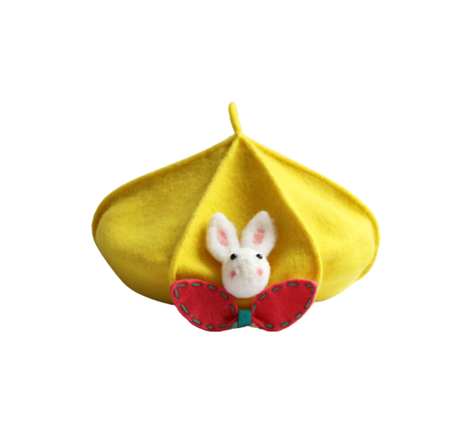 Kawaii Lolita Rabbit Hat Berets Christmas Pink French Style Cap Pointed Warm Wool Women Girls Gift