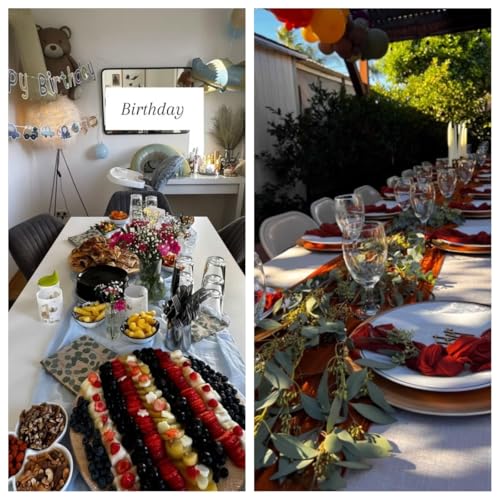 Chemin de table blanc mariage lot de 6 decoration table communion nappe gaze