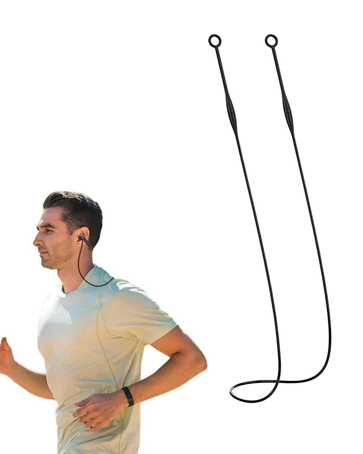 Cavi di collegamento per tappi per le orecchie, Adsorbimento magnetico, resistenti alla trazione, in silicone flessibile, con punte rimovibili, mantengono i tappi per le orecchie al sicuro