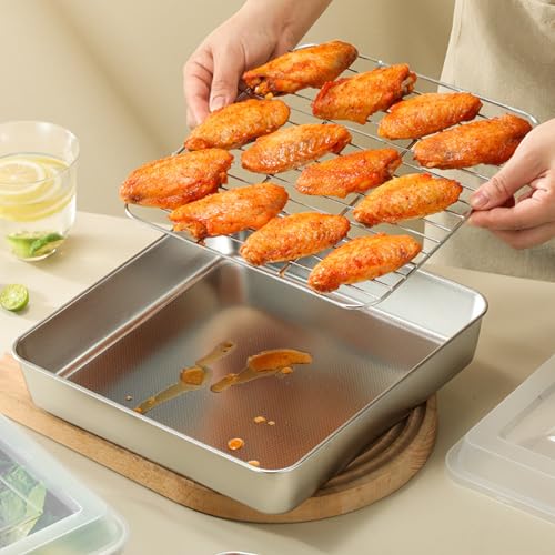 Plat de cuisson 8x8 en acier inoxydable de qualité supérieure avec couvercle