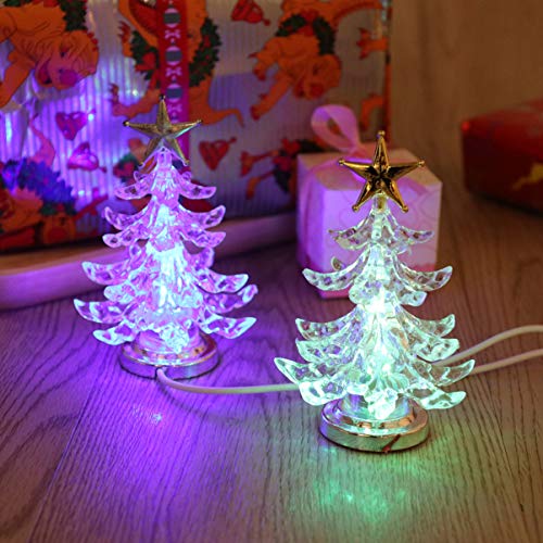 Lámpara de Mesa Navidad LED Árbol x 2 USB Acrílico miniatura 2