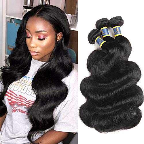 Lenaqueen Deal Brazilian Vrigin Hair 3 Bundles Body Wave 100% Human Hair 10A Unprosessed Weave Hair Bundles for Black Women 300g Natual Color 14'' 16'' 18''