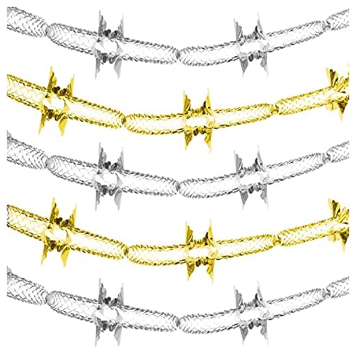 BELLE VOUS Lot de 6 Guirlande de Noel - 3,4 m de Guirlande Noel Or et Argent en Aluminium - Guirlande Noel Sapin Or et Argent à Suspendre aux Murs, Portes et Fenêtres