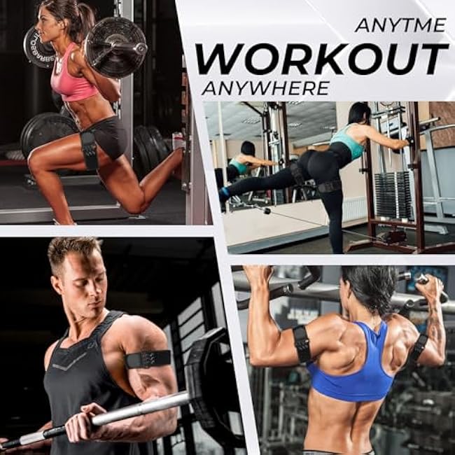 2 Pcs Occlusion Bands BFR Bundle Booty Bands Adjustable Best Fabric Resistance Bands Glutes Hip Building Blood Flow Restriction Bands for Women Exercising Butt Squat Thigh Fitness Legs Hip Building