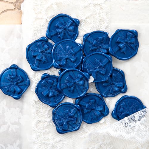 Autocollants de cire bleu saphir pour invitations de mariage chic