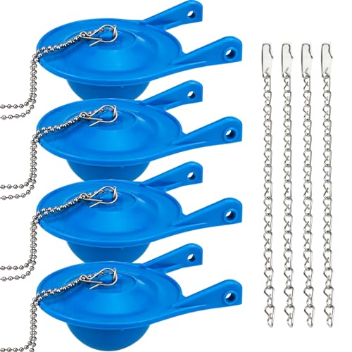 Toilet Flapper Replacement for Gerber 3 inch 4 Pack for Gerber 99-788 Toilet Tank with 2 Toilet Handle Chains