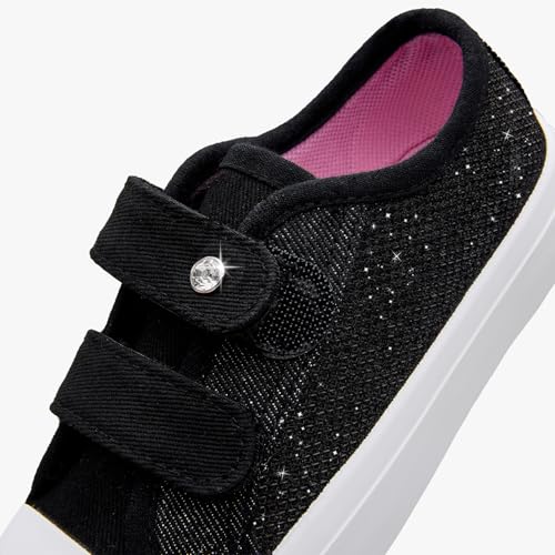 Weestep Toddler Girl Glitter Sneakers Lightweight Sparkle Slip On Canvas Shoes4