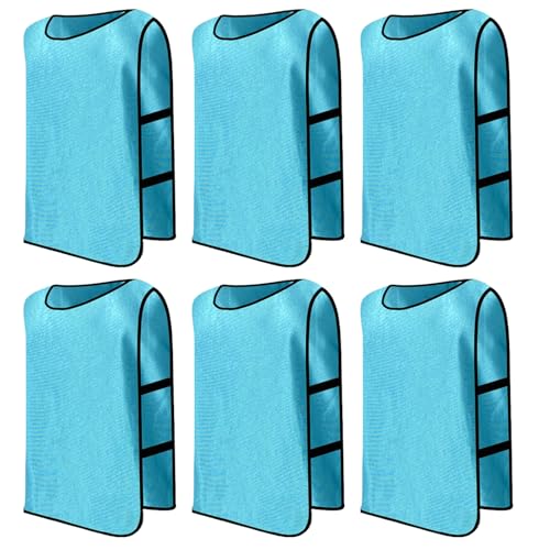 6 Piezas Petos Futbol Adultos, Sports Petos de Entrenamiento, Chaleco de Entrenamiento Petos Futbo, Baloncesto, Rugby, Tamaño xl, Petos Deportivos Transpirables, Chaleco Deportivo (Azul lago)