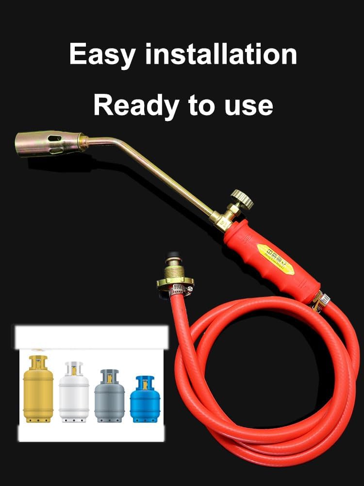 Nuovo kit bruciatore per erbacce a propano, potenza elevata 1.900.000 BTU, bruciatori a gas per erbacce con tubo flessibile da 2 m, per diserbo di giardini (Doppia apertura,35)