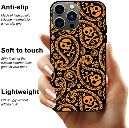 Kynwoga Case Compatible With Iphone 13 Pro Max,Paisley And Skulls Phone Case For Women Girls,Tpu Bumper Soft Cover Shockproof Protective Slim Fit Case Designed For Iphone13 Pro Max 6.7 Inch #TOP2