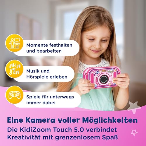 VTech KidiZoom Touch 5.0 Digitale Kinderkamera mit Selfie- und Videofunktion