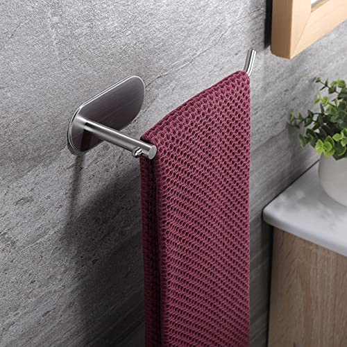 Image of SUNTECH Line Series T-1 Towel Rings 2 Packs Hand Towel Holder Self Adhesive Stick on Wall, Small Towel Rack Bar & Toilet Paper Holder for Kitchen or Bathroom, Compatible Design