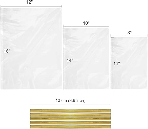Miniatura 2 de Zcintert Bolsas transparentes de celofán para golosinas 100 unidades 59 x 78 pulgadas bolsas de regalo de plástico para dulces recuerdos de fiesta