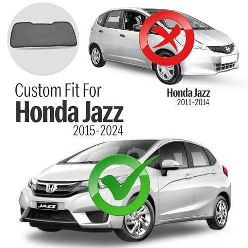 Image of Autofact Dicky Curtain for Jazz 2015-2024 | Custom Fit Rear Windshield Sunshade | Foldable Mesh | Privacy & Cooling Car Accessory | Car Rear Sun Shade UV Block Easy Install Durable Black Mesh