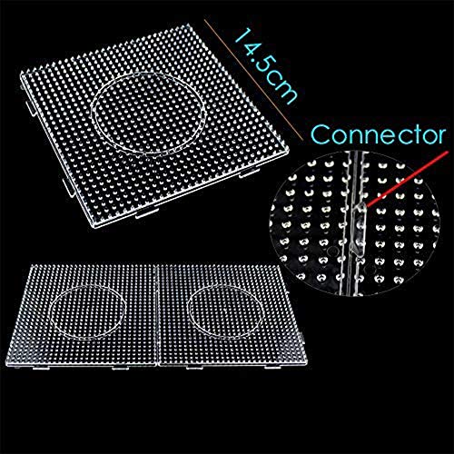 6 Pcs 5Mm Fuse Beads Boards,Large Square Fuse Beads Boards Clear Plastic Pegboards Square Clear Plastic Pegboards,Suitable For Kids Craft Beads #TOP1