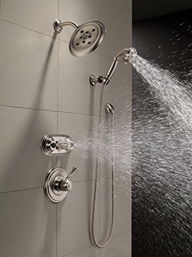 Image of Delta Faucet Cassidy 17 Series Dual-Function Shower Handle Valve Trim Kit, Stainless T17097-SS (Valve Not Included) (Pack of 3)
