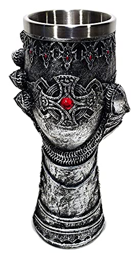 Calice Medieval Mão De Armadura Vinho Cerveja Chopp Caneca
