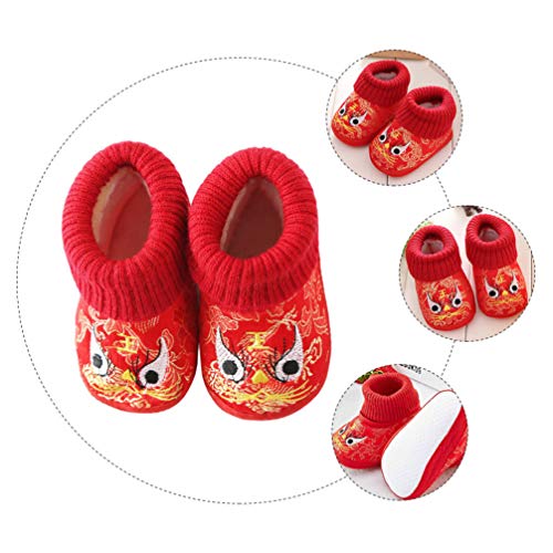 1 Pair Chinese Baby Shoes Plush Soft Sole Shoes Embroidered Tiger Pattern First Walkers Toddlers Babys Footwear Baby Toddler Christmas Gift2