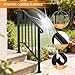 VINGLI Handrails for Outdoor Step, Stair Handrail Fits 1 to 5 Steps, Wrought Iron Hand Rail Stair Railing Kit for Concrete/Porch/Wooden Steps (Black, 2 to 3 Steps)